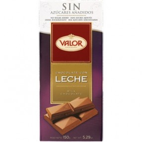 VALOR chocolate con leche sin azucar tableta 150 grs